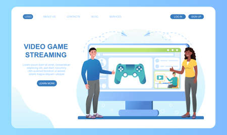 Male andfemale characters streaming video gamesのイラスト素材