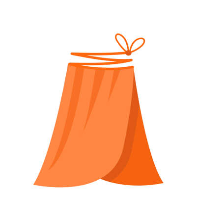 Cute vibrant elegant orange skirt with laceのイラスト素材