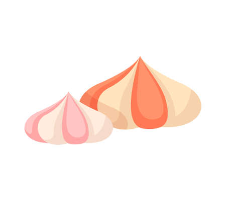 Colorful marshmallow on white backgroundのイラスト素材
