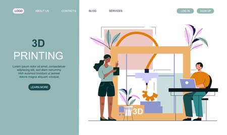 3D printer conceptのイラスト素材