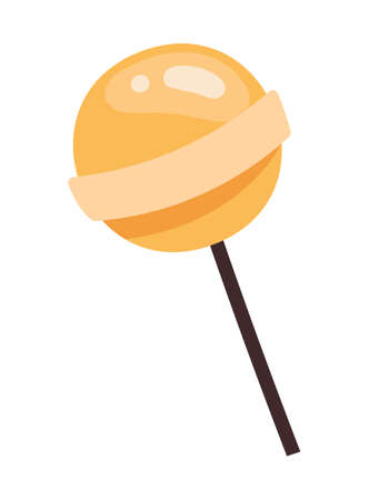 Cute sticker of yellow lollipop on white backgroundのイラスト素材