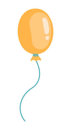 Cute sticker of yellow baloon on white backgroundのイラスト素材