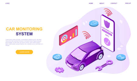 Car monitoring system, smart remote controlのイラスト素材
