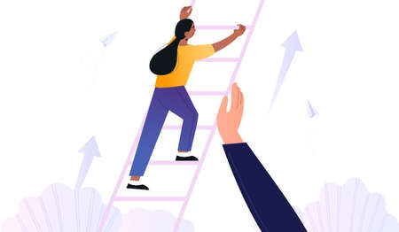 Businesswoman climbing upのイラスト素材