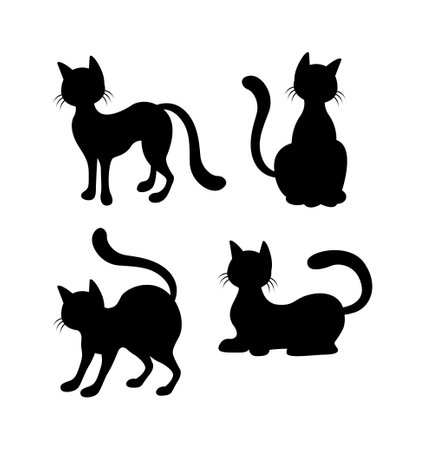 cats on white backgroundのイラスト素材