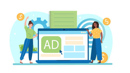 Seo optimization, digital marketing, pay per clickのイラスト素材