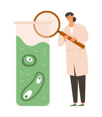 Young female scientist working in research teamのイラスト素材