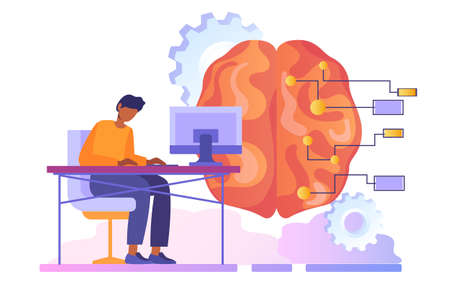 Future technology of artificial intelligence brainのイラスト素材