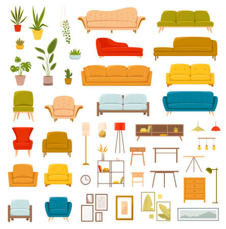 Collection of furniture illustrationsのイラスト素材