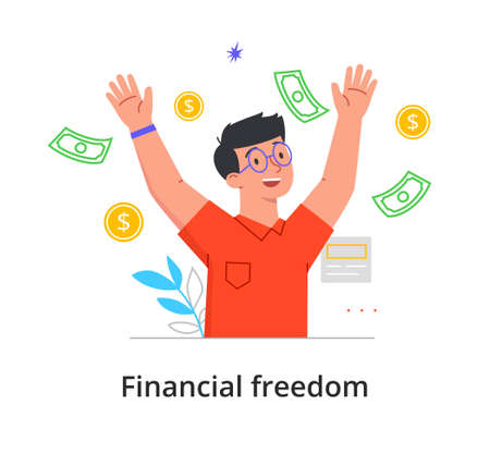 Financial freedom conceptのイラスト素材