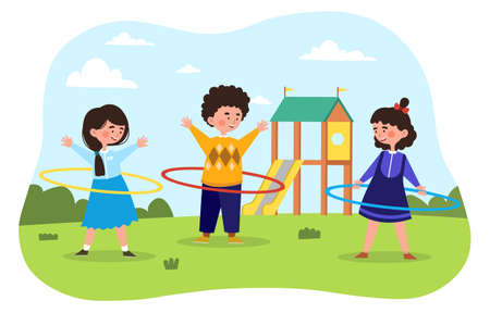 Twist the hula hoop.のイラスト素材