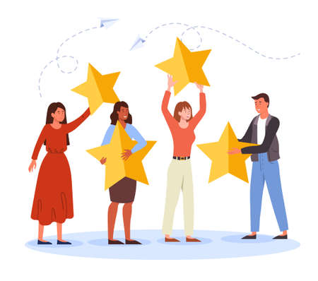 Reviews from customers conceptのイラスト素材