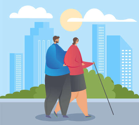 Concept of helping people with visual impairmentsのイラスト素材
