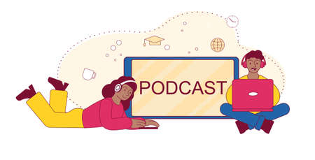 Podcast concept illustration.のイラスト素材