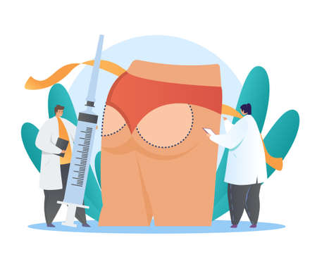 Buttock plastic surgery conceptのイラスト素材