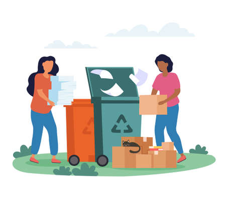 Concept of paper waste recyclingのイラスト素材