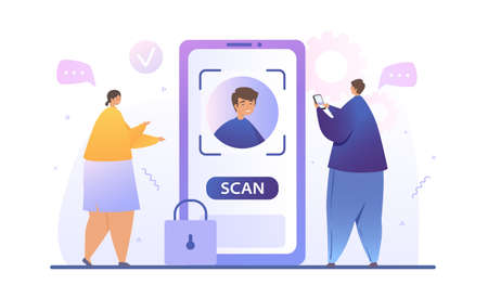 Face recognition concept designのイラスト素材