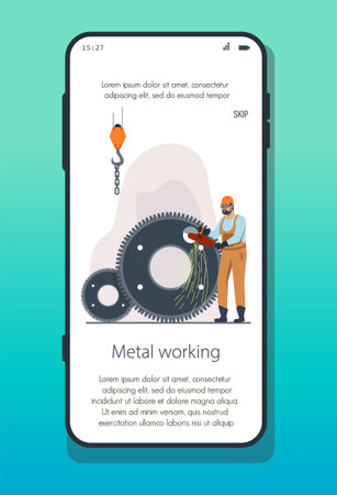 Male character is working in metallurgy industryのイラスト素材