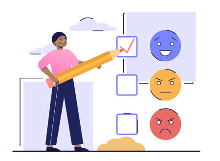 Client satisfaction survey conceptのイラスト素材