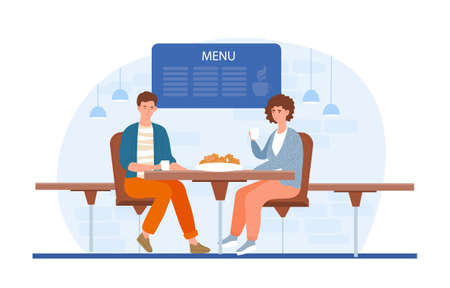 Couple on date conceptのイラスト素材
