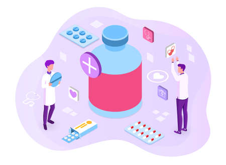 Pharmacist doctor in a pharmacyのイラスト素材