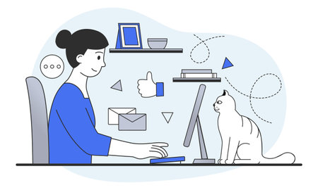 Working from home conceptのイラスト素材