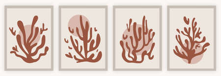 Abstract coral postersのイラスト素材