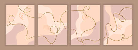 Set of stylish templates with lineのイラスト素材