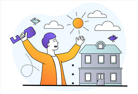 Buying a house conceptのイラスト素材