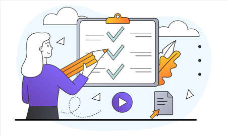 Completed tasks conceptのイラスト素材