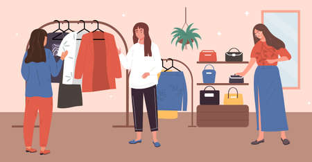 Buying clothes conceptのイラスト素材