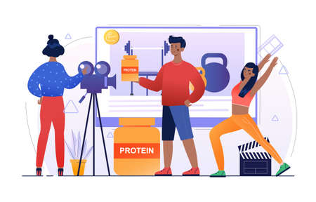 Content about sports nutrition, ftitness trainingのイラスト素材