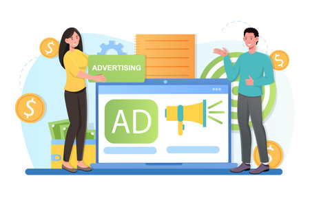 adv content manager create explosive advertisingのイラスト素材