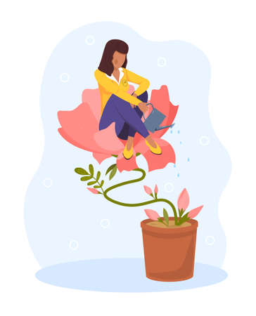 Personal growth, self-improvement, career progressのイラスト素材