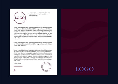 Colorful business style letterhead templatesのイラスト素材