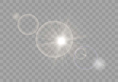 Cute sunlight special lens flash light effect on transparent backgroundのイラスト素材