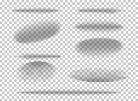 Set of shadow ball circle round bottom floor shadow on transparent backgroundのイラスト素材