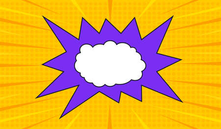 Colorful pop art comics book cartoon magazine cover on yellow backgroundのイラスト素材