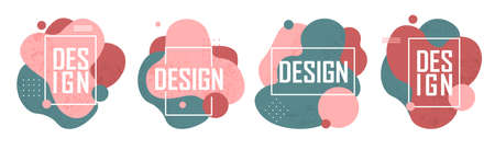 Set of cute graphic modern art frames with design textの写真素材