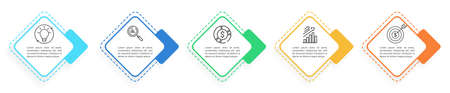 Set of 5 options or steps as a successful business plan on white backgroundのイラスト素材
