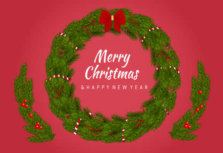 Christmas circle wreathの写真素材