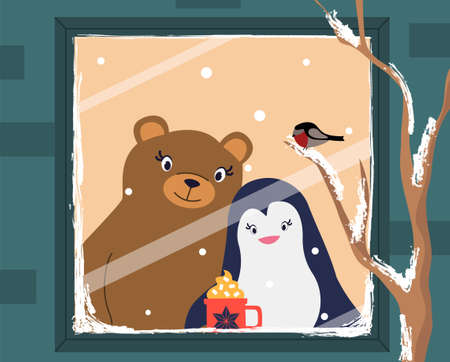 Cute winter cardのイラスト素材