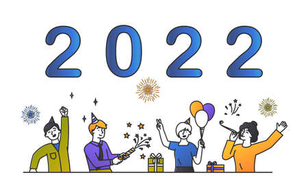 New Year 2022 vector conceptのイラスト素材