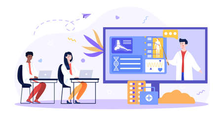 Online medical webinarのイラスト素材