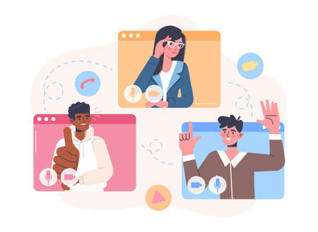 Video conference call.のイラスト素材