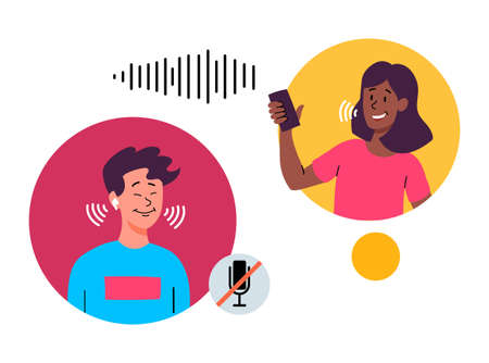 Audio chat conversationのイラスト素材