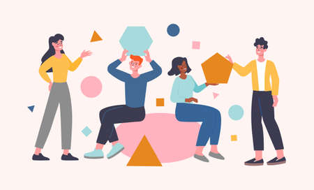 People organize abstract formのイラスト素材