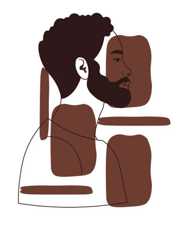 Hand drawn portrait of black manのイラスト素材