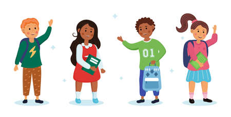 Set of kidsのイラスト素材