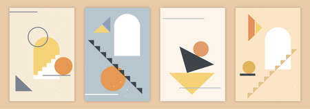 Collection of contemporary art postersの写真素材